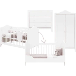 Bopita Babyzimmer Evi 3-teilig 70 X 140 Cm Umbaubar Weiß