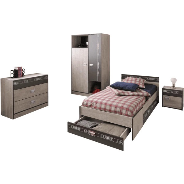 Parisot Kinder- Und Jugendzimmer 4-tlg "Fabric 1" Esche-grau Esche-grau 1 Parisot Kinder- Und Jugendzimmer 4-tlg "Fabric 1" Esche-grau Esche-grau