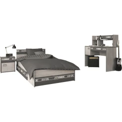 Parisot Kinder- Und Jugendzimmer 4-tlg "Fabric 15" Esche-grau Esche-grau