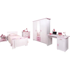 Parisot Kinderzimmer-Set "Biotiful 13", 5-tlg Weiß-Rosa Weiß / Rosa