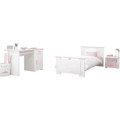 Parisot Kinderzimmer-Set "Biotiful 15" 3-tlg Weiß-Rosa Weiß / Rosa