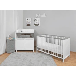 Urra Kinderzimmerset 2tlg. Weiß/grau 60x120 Cm